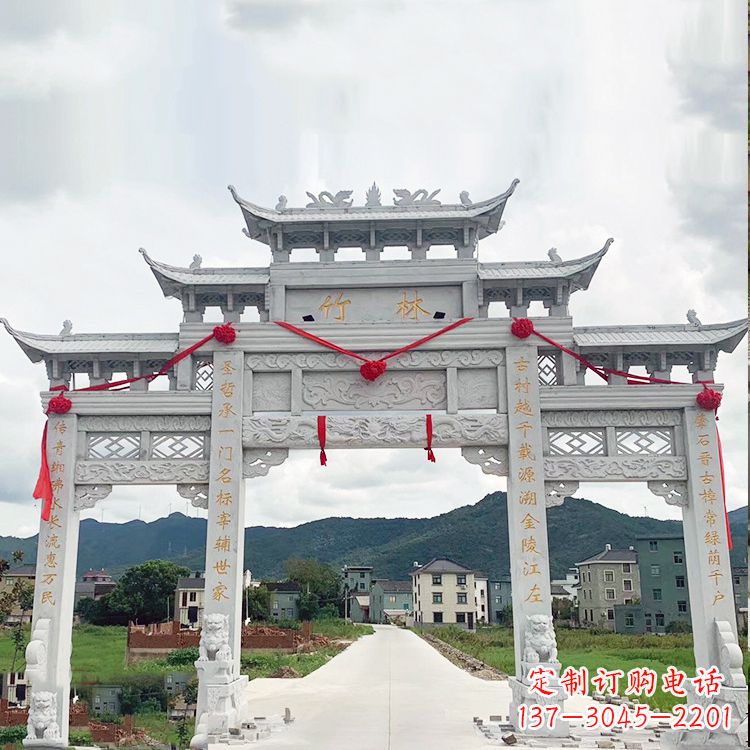 昆明花岗岩三门石牌坊