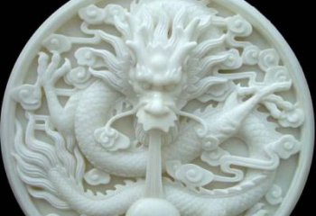 昆明汉白玉雕刻龙头摆件，悠然吟诗引领风尚