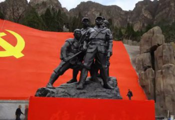 昆明狼牙山五壮士烈士铜雕，永载革命先烈光辉