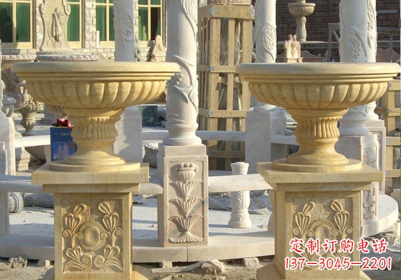 昆明砂岩别墅花盆雕塑