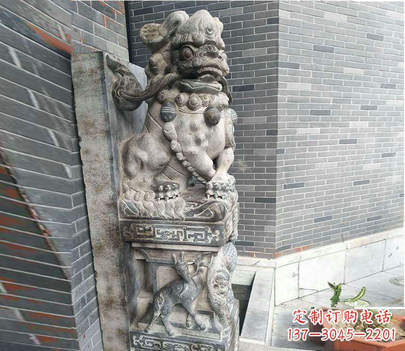 昆明中领雕塑仿古石门墩石雕