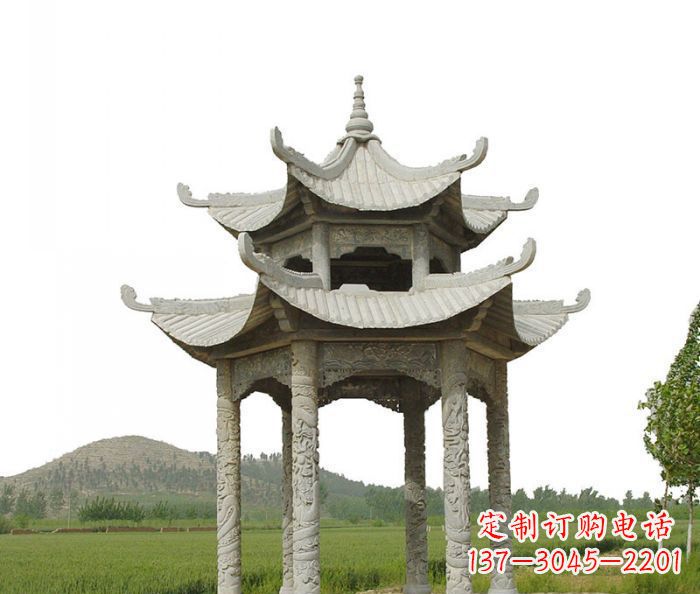 昆明双层仿古石雕凉亭