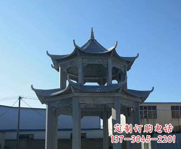 昆明双层仿古石凉亭石雕_1