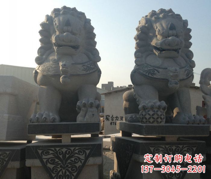 昆明寺庙景观仿古石狮子 (2)