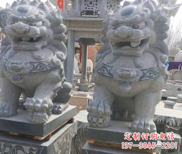 昆明寺庙景观仿古石狮子 (3)