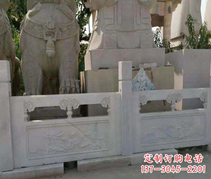 昆明寺庙景观汉白玉石浮雕栏板