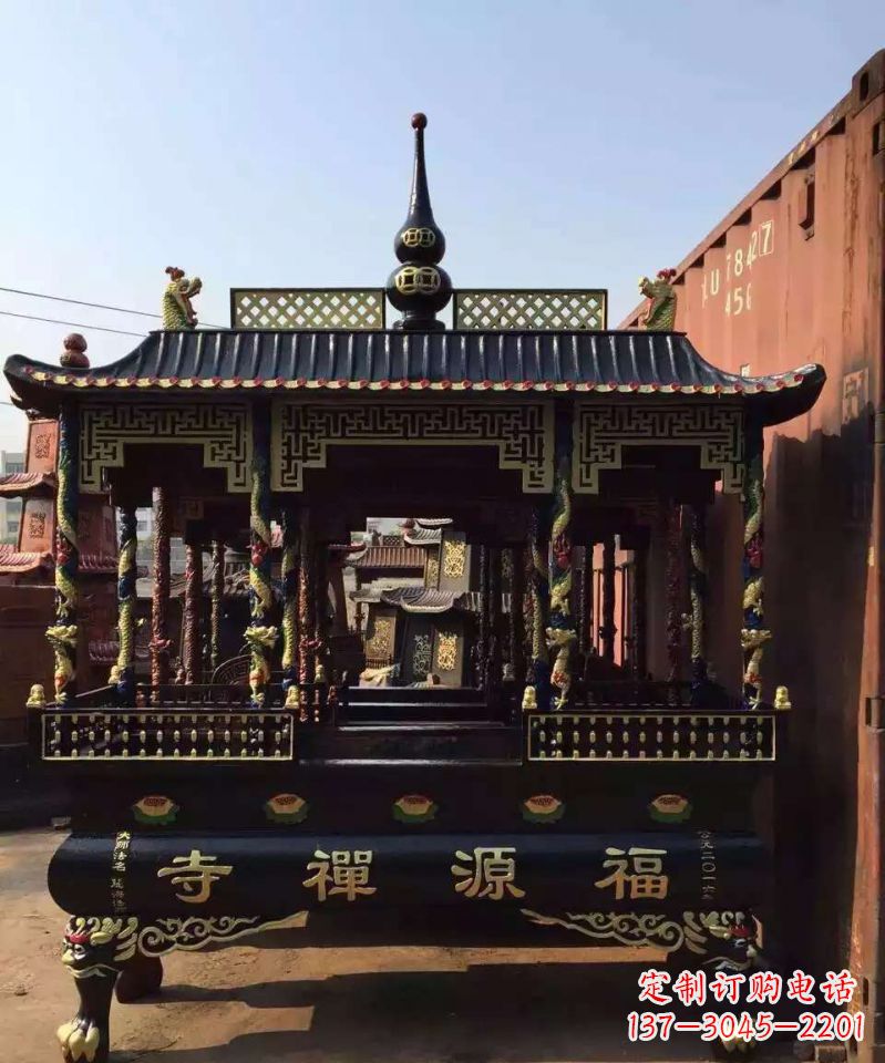 昆明寺庙香炉铜雕 (2)