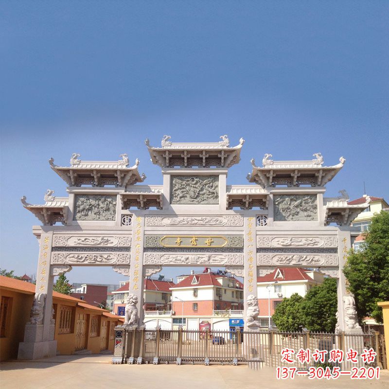 昆明寺院大门石雕牌楼
