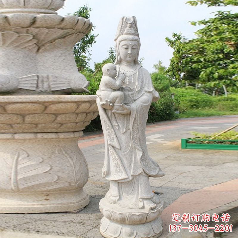 昆明送子观音汉白玉石雕