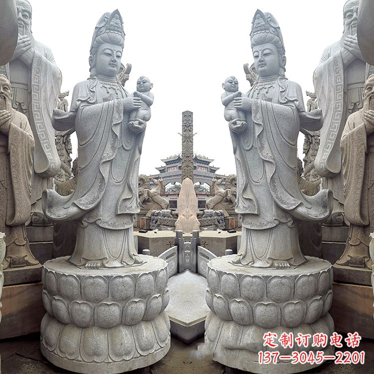 昆明送子观音青石雕塑