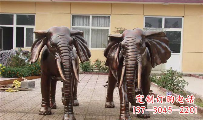 昆明铜雕大象公司门口动物雕塑