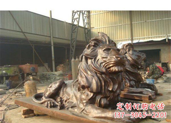昆明铜雕狮子公司门口雕塑
