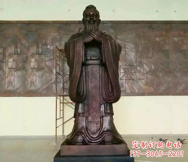 昆明铜雕校园孔子文化雕塑摆件 (2)