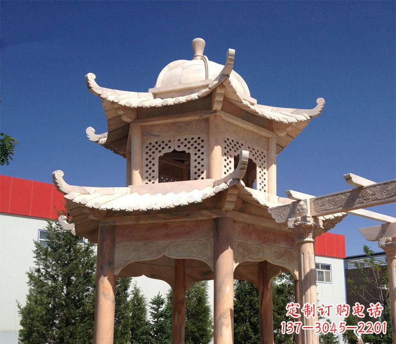 昆明晚霞红景观凉亭雕塑