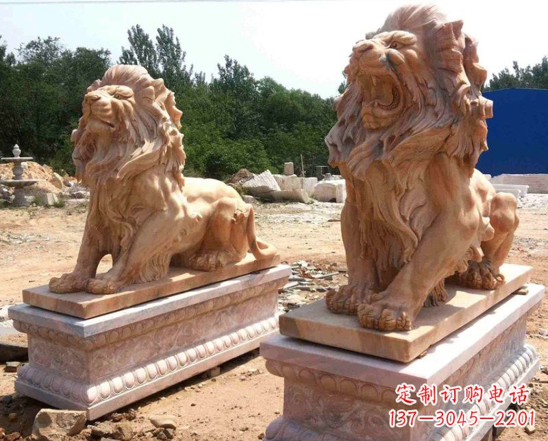 昆明晚霞红欧式狮子雕塑222