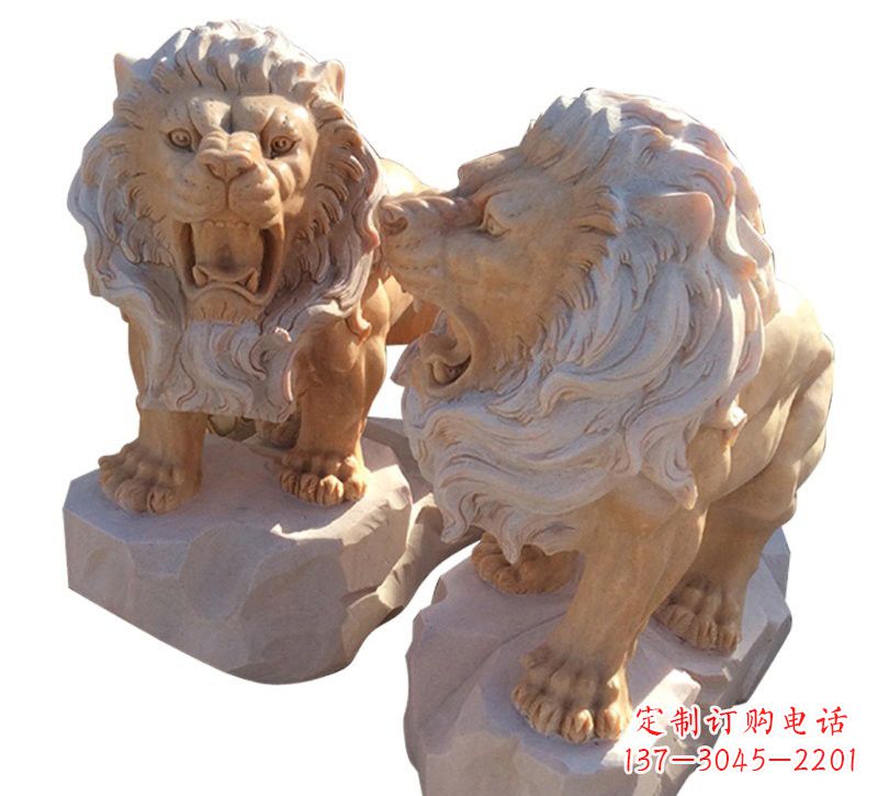 昆明晚霞红欧式西洋狮子雕塑