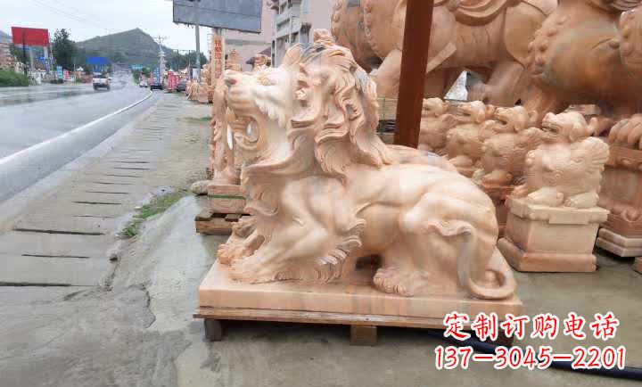 昆明晚霞红狮子雕塑