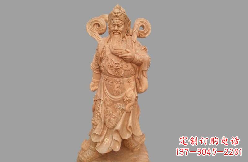 昆明晚霞红武财神关公雕像