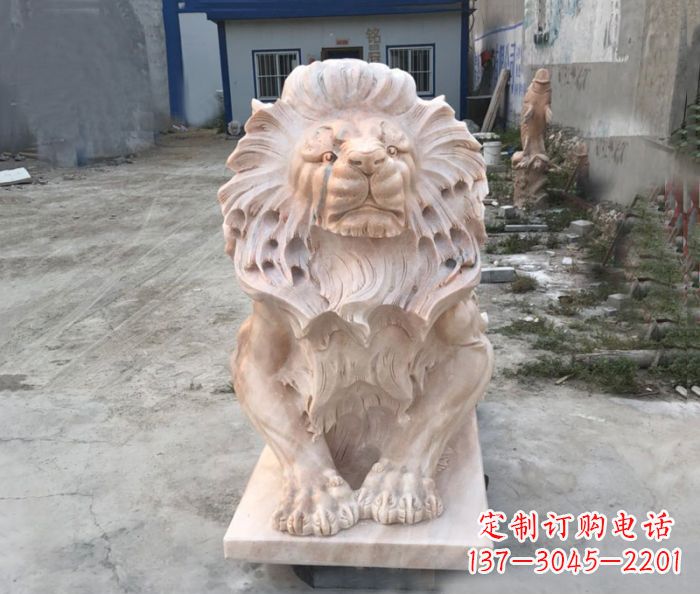 昆明晚霞红西洋欧式狮子石雕