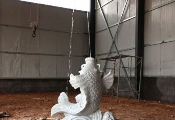昆明汉白玉石鲤鱼雕塑，让你的梦想成真！