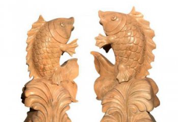 昆明中领雕塑：精美的鲤鱼喷水晚霞红石雕