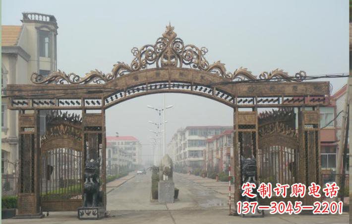 昆明小区不锈钢门口牌坊雕塑