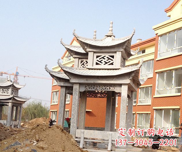 昆明小区景观大理石凉亭石雕
