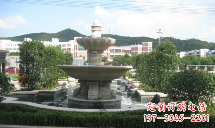 昆明小区景观大理石喷泉石雕 (2)