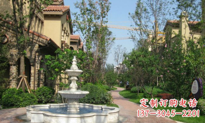 昆明小区景观大理石喷泉石雕 (5)