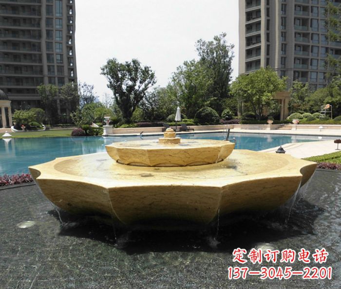 昆明小区景观大理石喷泉石雕 (6)