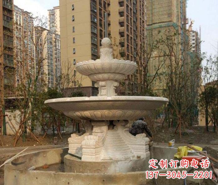 昆明小区景观大型喷泉石雕 (3)