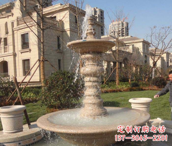 昆明小区景观多层喷泉石雕 (2)
