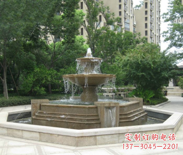昆明小区景观大型喷泉石雕 (7)