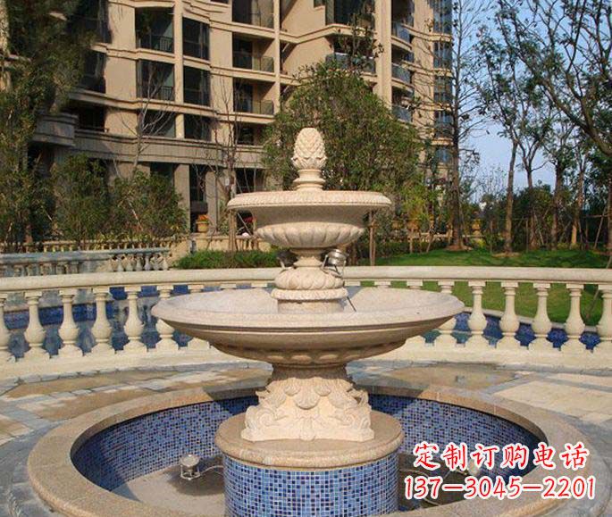 昆明小区景观多层喷泉石雕
