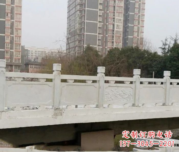 昆明小区景观汉白玉石雕栏板 (2)