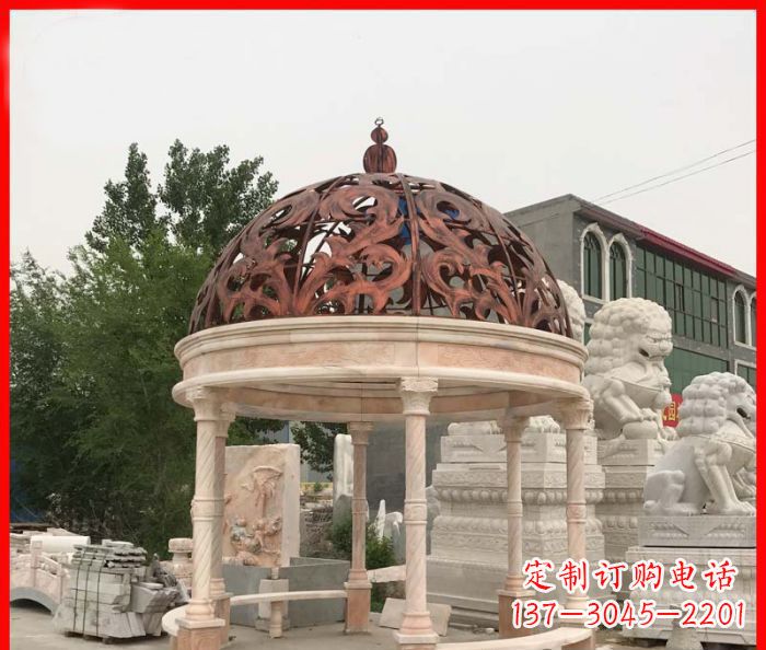 昆明小区欧式圆顶凉亭石雕_1