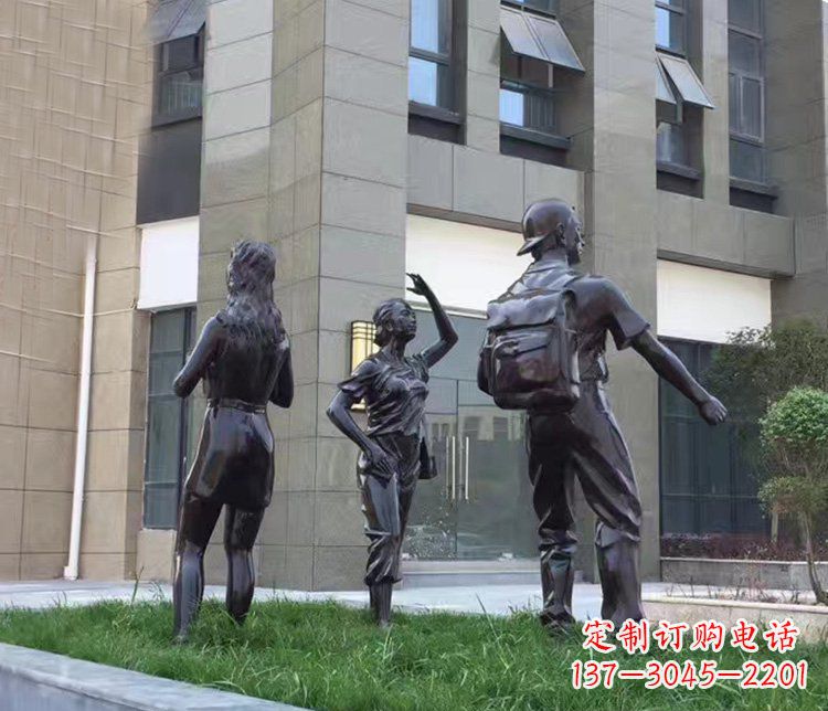 昆明小区铜雕美女人物雕塑
