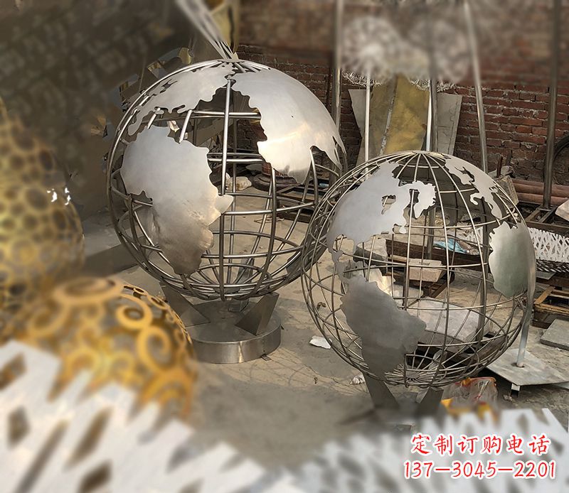 昆明校园不锈钢地球仪雕塑112