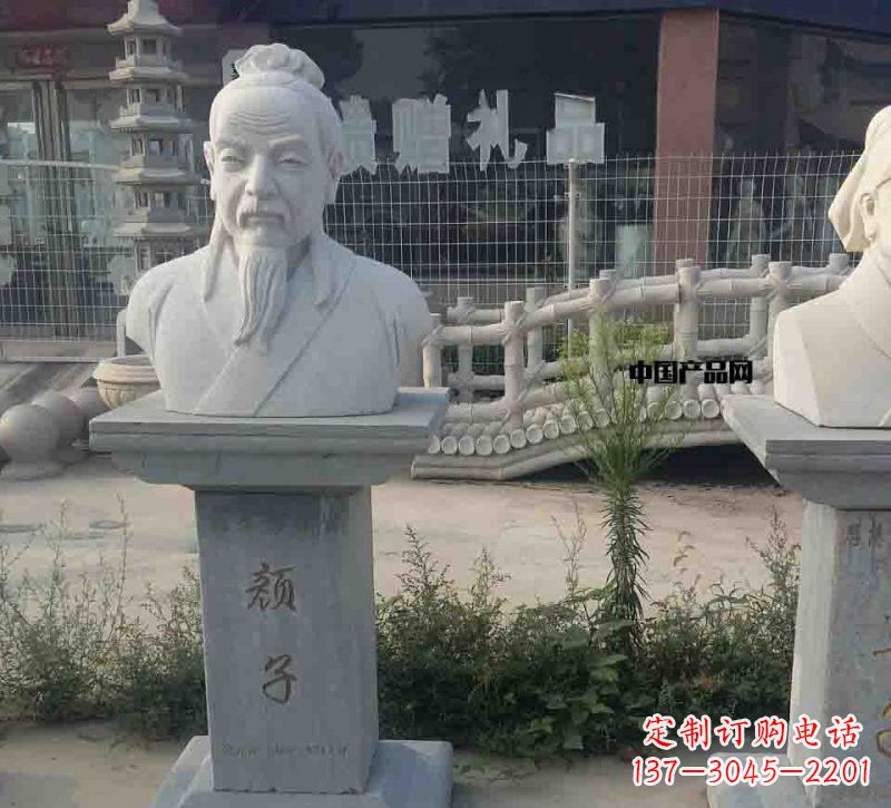 昆明校园古代名人颜回石雕