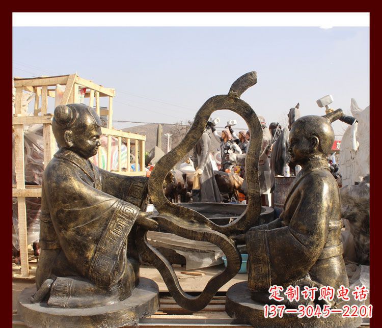 昆明校园孔融让梨铜雕