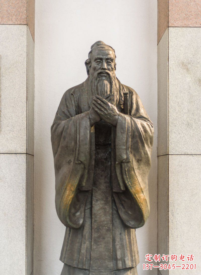 昆明校园孔子名人铜雕