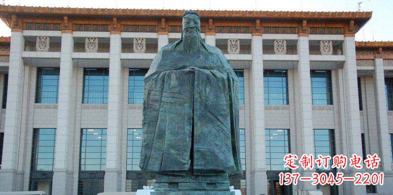 昆明校园孔子景观铜雕