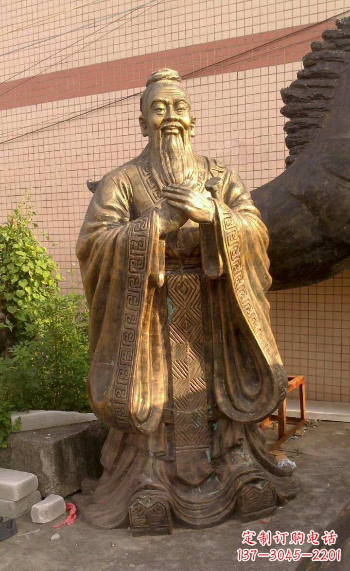 昆明校园孔子像人物铜雕