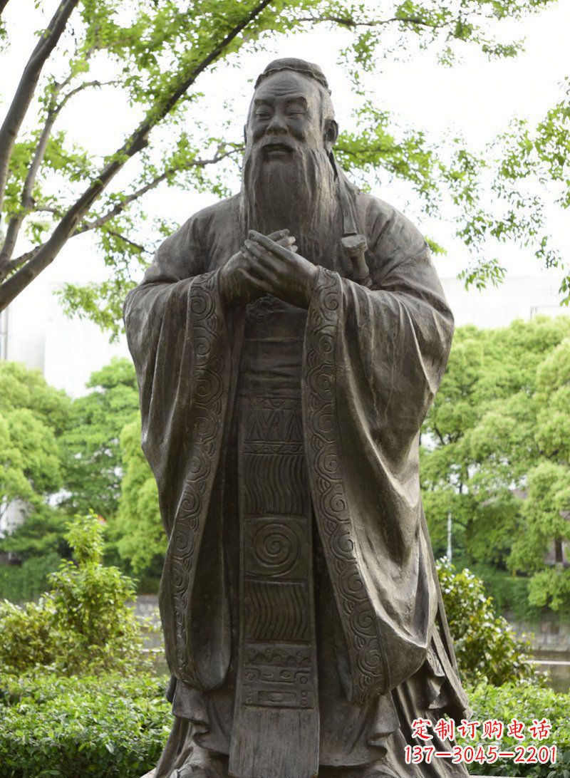 昆明校园孔子行教像铜雕 (2)