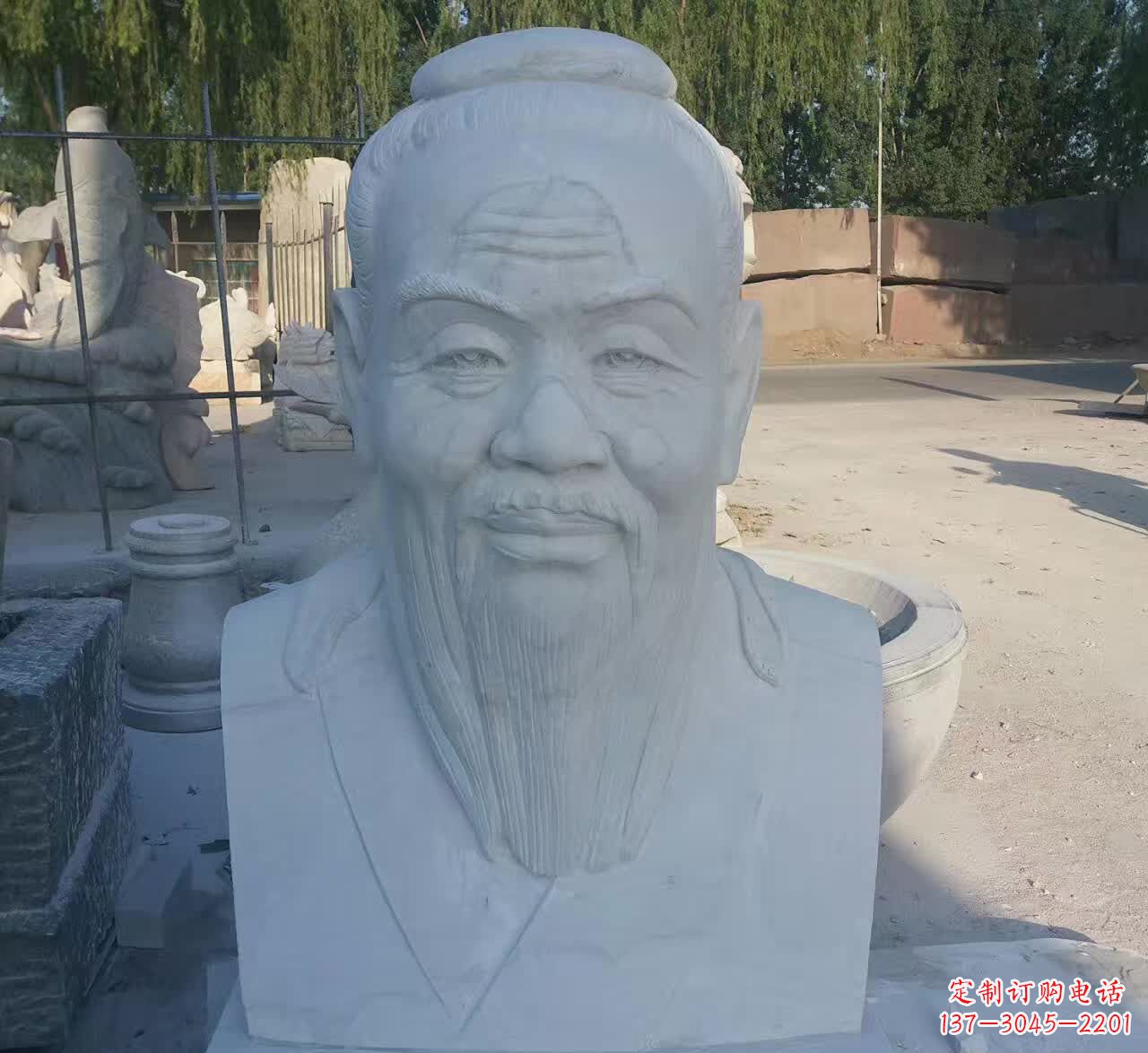 昆明校园孔子胸像石雕塑