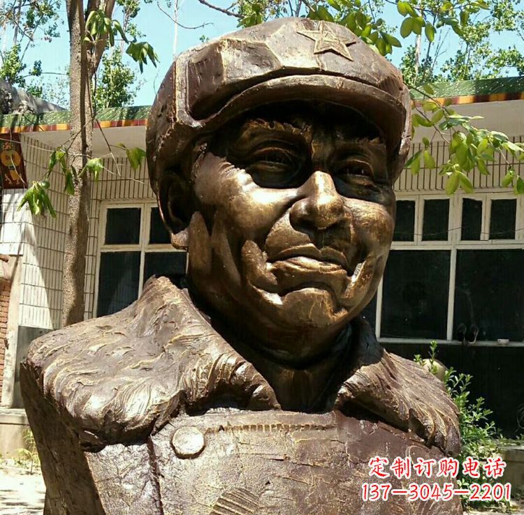 昆明校园名人朱德胸像铜雕