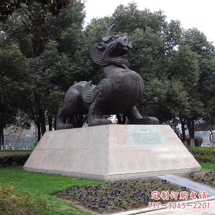 昆明獬豸神兽雕塑-公园上古神兽景观雕塑