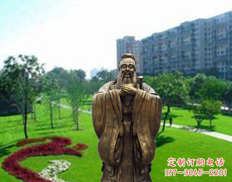 昆明学校孔子行教像铜雕