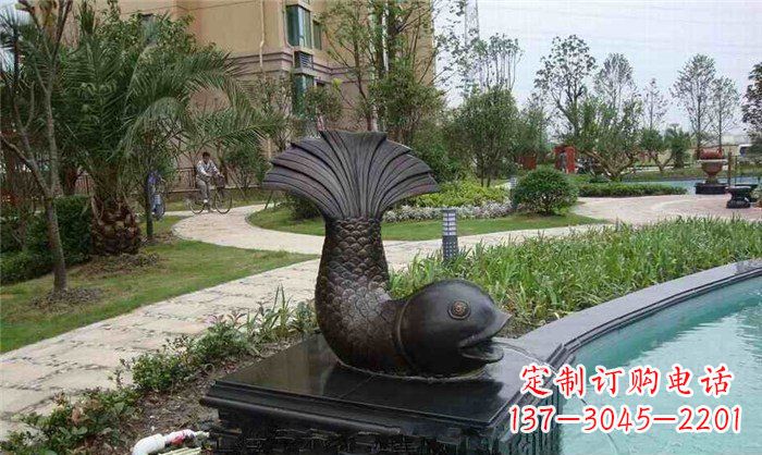 昆明鱼式喷泉小区景观铜雕