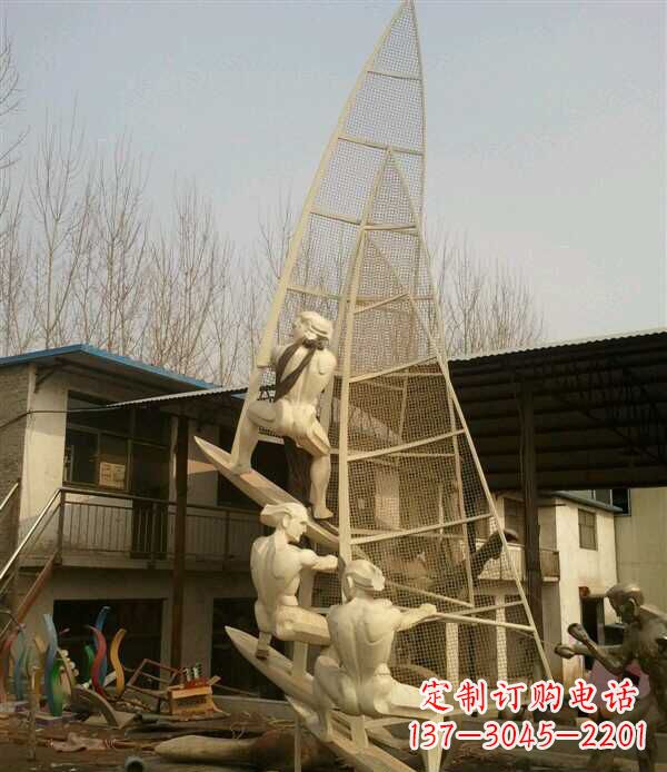 昆明园林不锈钢帆船景观雕塑